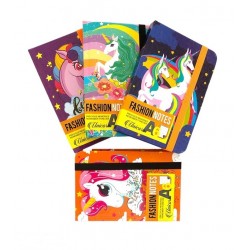 Тефтер OPTIMUM FASHION UNICORN твърди корици с ластик 96л А6 офсетова хартия