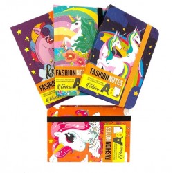 Тефтер OPTIMUM FASHION UNICORN твърди корици с ластик 96л А6 офсетова хартия Тефтер OPTIMUM FASHION UNICORN твърди корици с ластик 96л А6 офсетова хартия