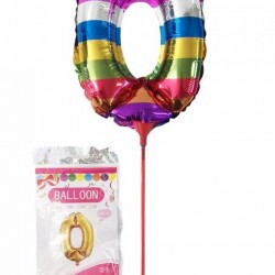 Балон цифра 16" с дръжка дъга "0"