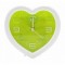 Часовник сърце бяла рамка цветен циферблат 11см х10см